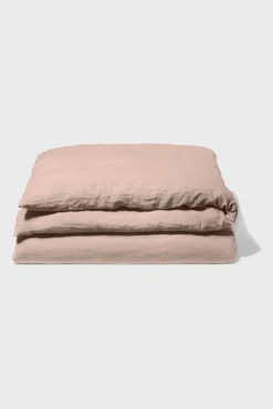 Washed linen duvet cover - antique rose