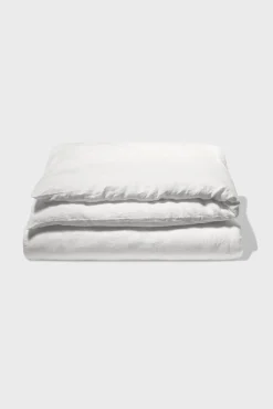 Washed linen duvet cover - white