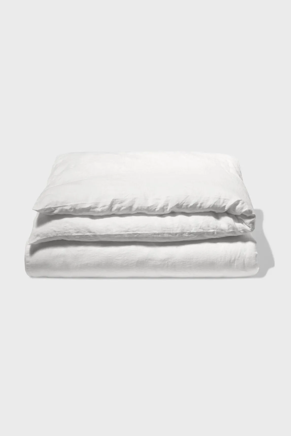 Washed linen duvet cover - white