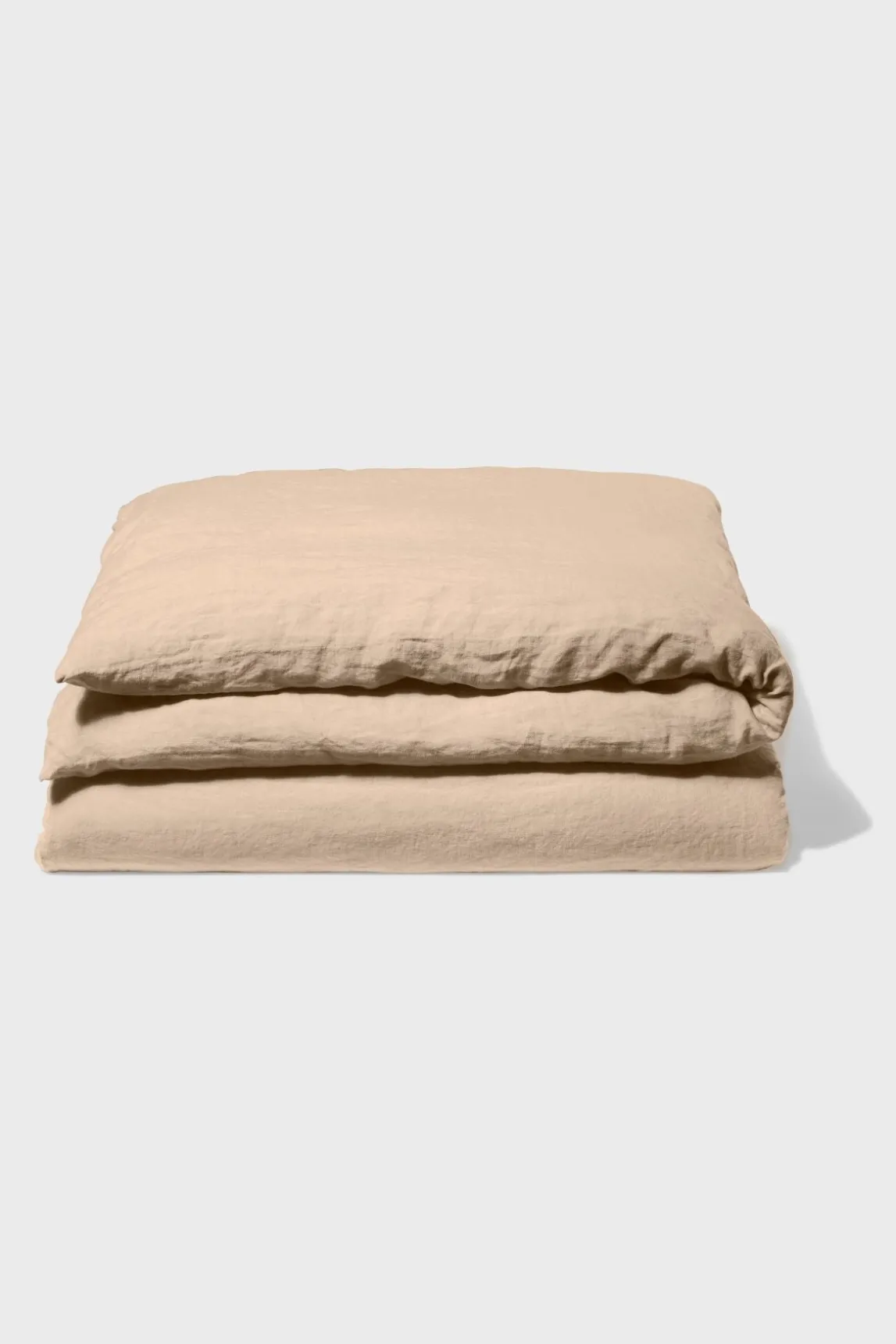 Washed linen duvet cover - light brown