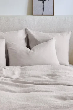Washed linen pillowcase - pearl grey