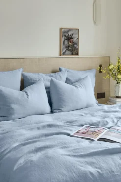 Washed linen pillowcase - sky blue