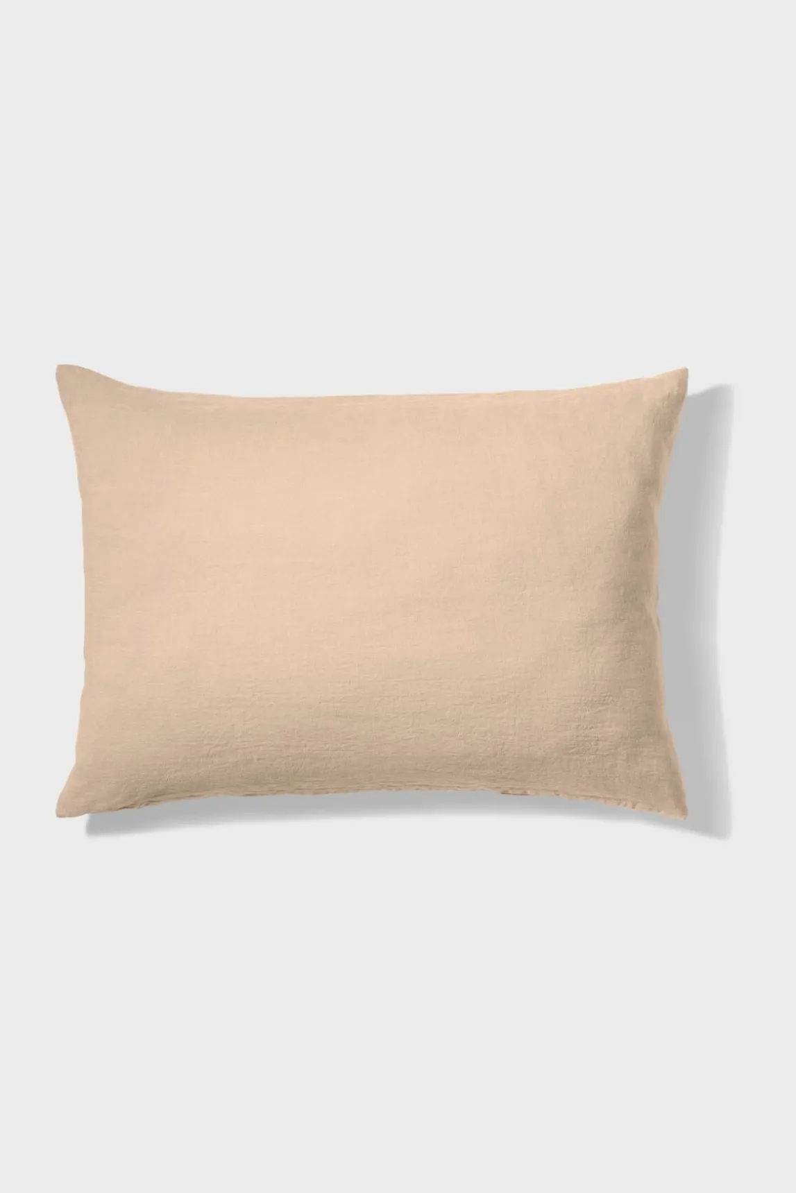Washed linen pillowcase - light brown