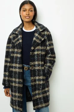 Wide check coat - LEONETTE