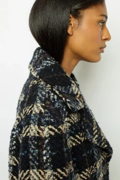 Wide check coat - LEONETTE