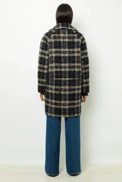 Wide check coat - LEONETTE