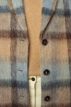 Wide check coat - LEONILLE