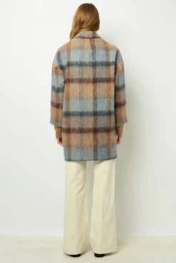 Wide check coat - LEONILLE