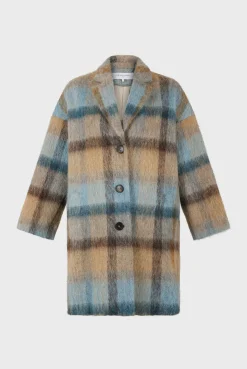 Wide check coat - LEONILLE