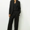 Wide-leg pants with fine stripes - NIEVES