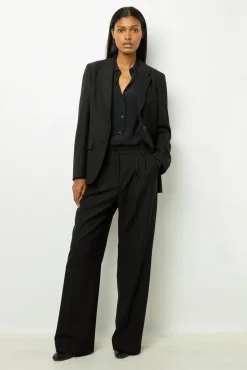 Wide-leg pants with fine stripes - NIEVES