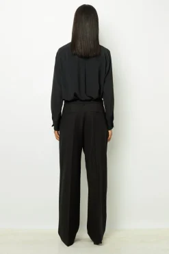 Wide-leg pants with fine stripes - NIEVES