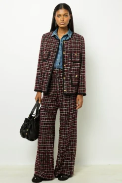 Wide-leg tweed pants -NARIME
