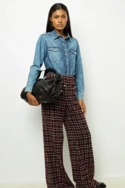 Wide-leg tweed pants -NARIME