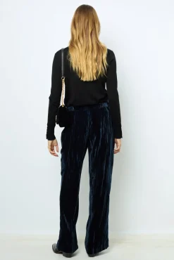 Wide-leg velvet pants - NORIA