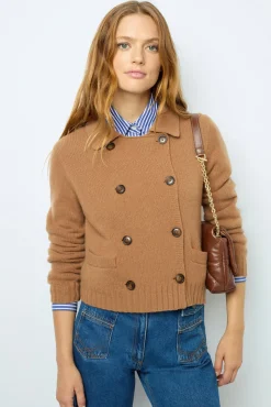 Wool and cashmere double-breasted cardigan - JIHANNE