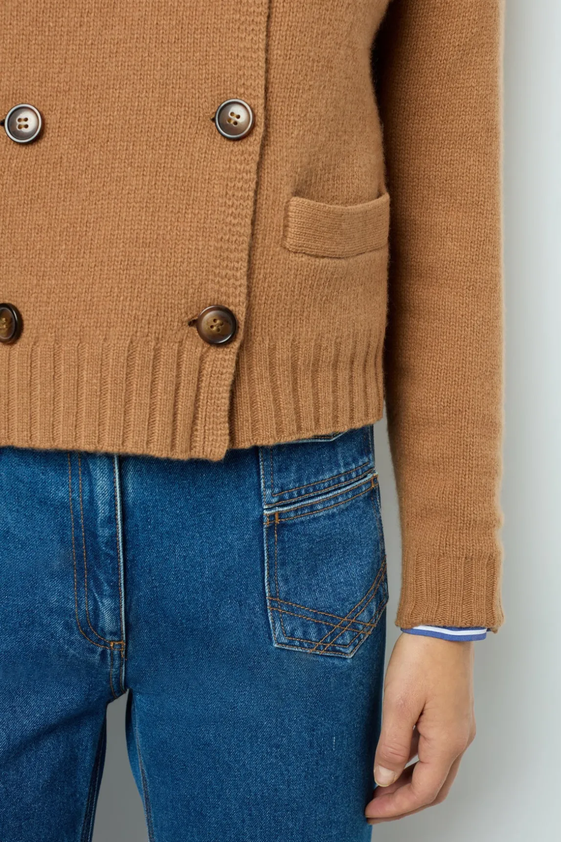 Wool and cashmere double-breasted cardigan - JIHANNE