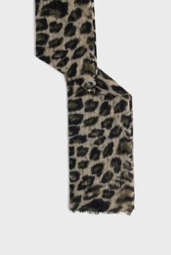 Wool and cashmere leopard scarf - DANY