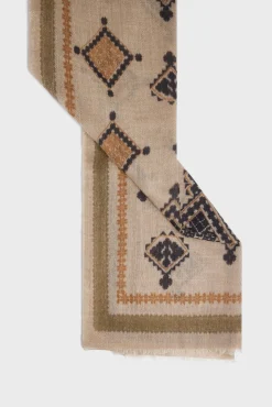Wool and cashmere lozenge scarf - DOMINIQUE