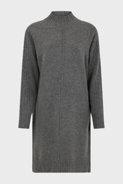 Wool and cashmere stand up collar dress - SOLIA