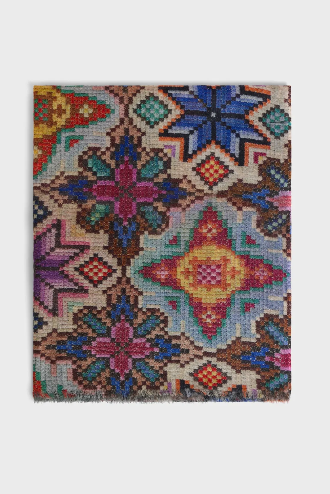 Wool and silk multicolored scarf - DAMIE