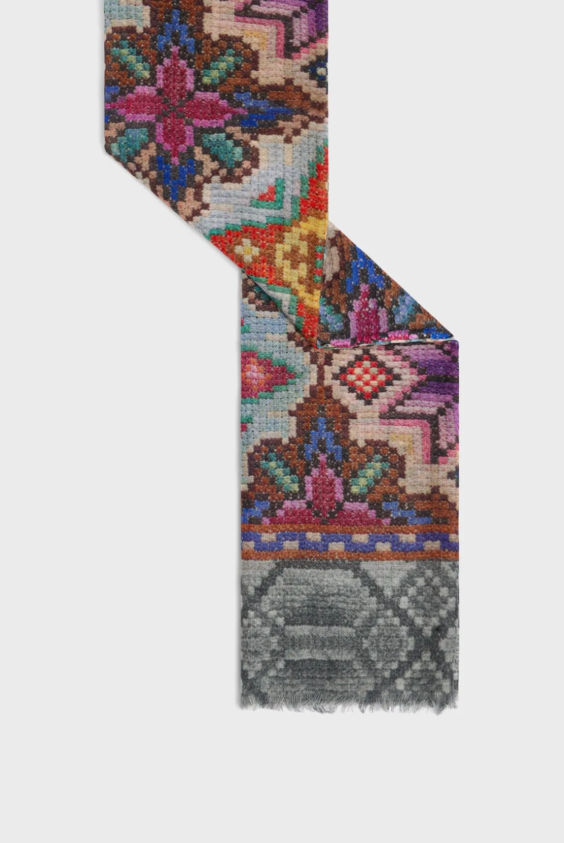 Wool and silk multicolored scarf - DAMIE