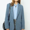 Wool blend blazer - MARINE