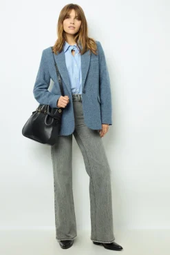 Wool blend blazer - MARINE