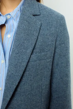 Wool blend blazer - MARINE