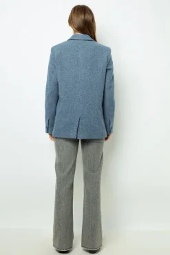 Wool blend blazer - MARINE