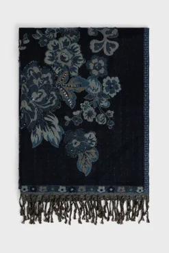 Wool scarf"])self.__next_f.push([1," with large flower print - DORINE