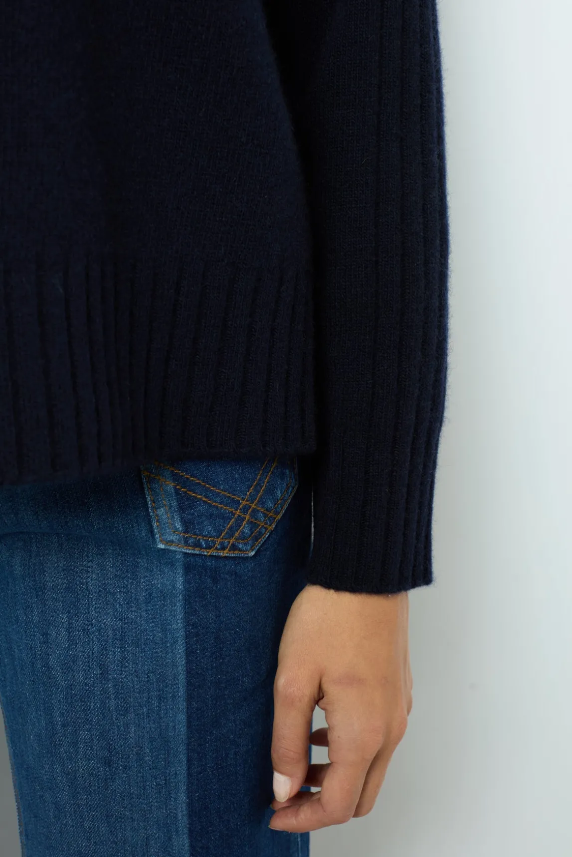 Wool sweater with stand up collar - JAINA
