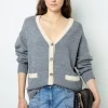 Wool two-coloured cardigan - JANNICE