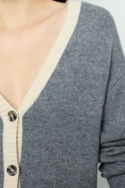 Wool two-coloured cardigan - JANNICE