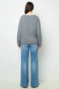 Wool two-coloured cardigan - JANNICE