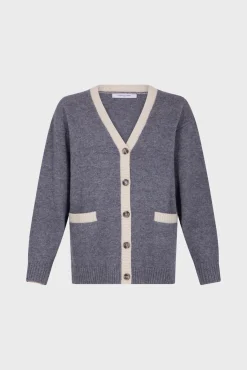 Wool two-coloured cardigan - JANNICE