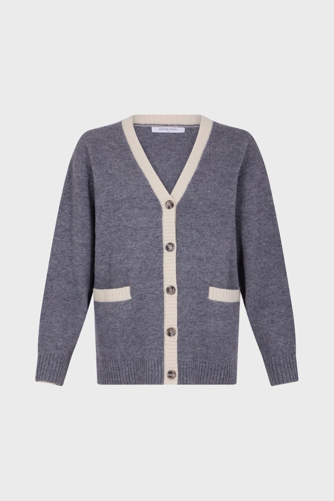 Wool two-coloured cardigan - JANNICE